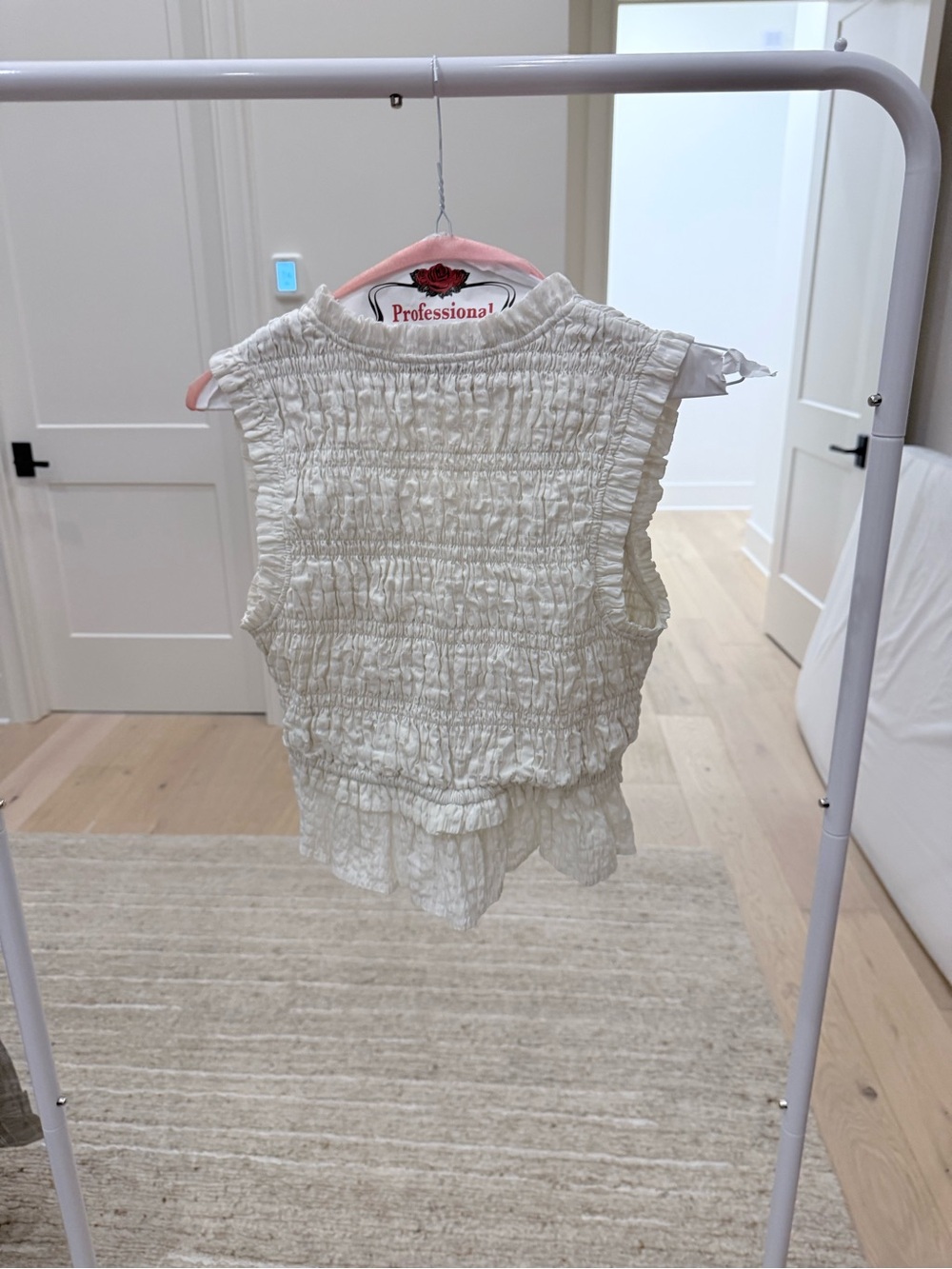 Rails Cream Smocked Ruffle Crop Top - Picture 2 of 3